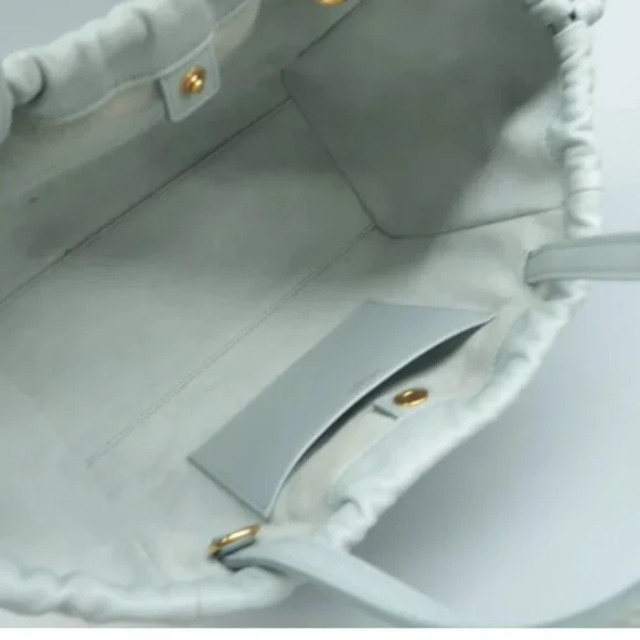 100% Authentic CELINE Blue Leather Satchel - Picture 9 of 12